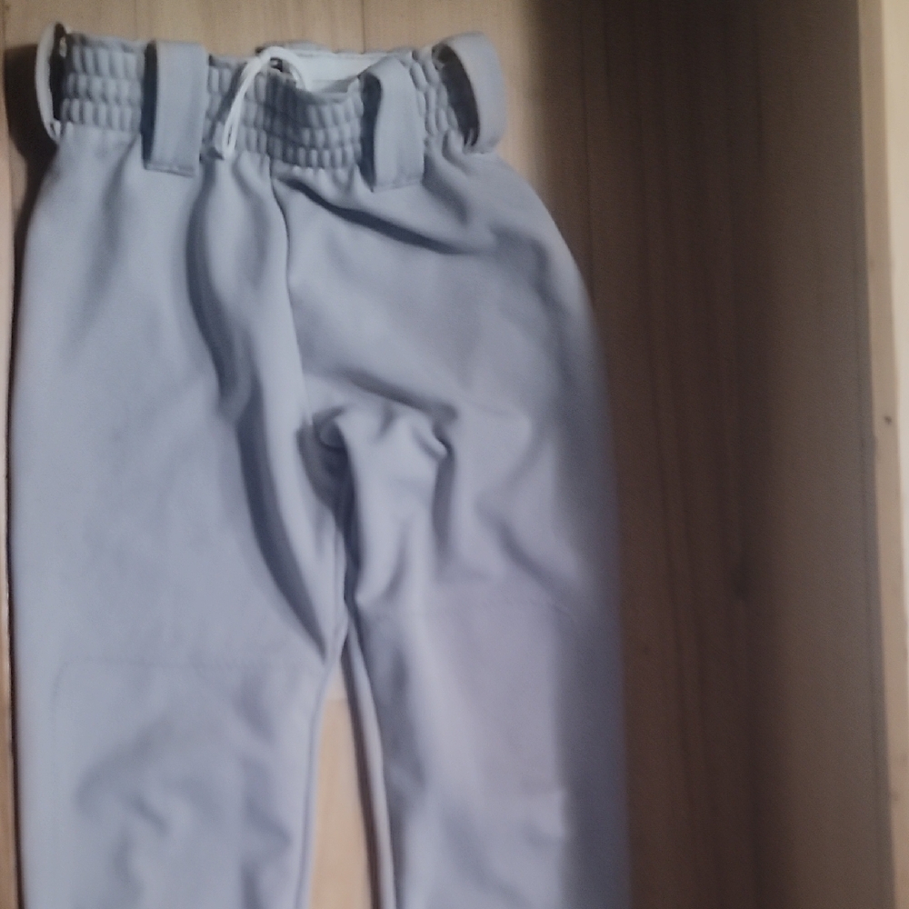 Kids' Gray Elastic Waist Baseball Pants (FULL LENGTH)
